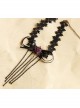 Gothic Retro Fashion Black Tassel Bow Rose Flower Lace Female Choker