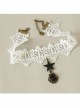 All-Match Casual Fashion Retro Black Gemstone Star White Lace Female Short Necklace