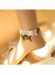 Elegant Christmas Mask Queen Fashion Retro Pink Rose Flower White Lace Female Anklet