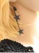 Gothic Black Stars Trend Tassels Retro Fashion Female Earrings