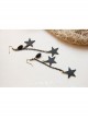 Gothic Black Stars Trend Tassels Retro Fashion Female Earrings