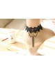 Gothic Fashion Retro Black Lace Rose Flower Female Chain Tassel Choker