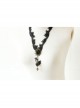 All-Match Retro Fashion Gothic Female Love Black Hollow Lace Swan Long Necklace