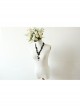 All-Match Retro Fashion Gothic Female Love Black Hollow Lace Swan Long Necklace