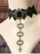 Retro Fashion Queen Bride Bridesmaid Punk Gothic Love Black Lace Gemstone Female Choker