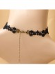 Devil Gothic Retro Exaggerated Fashion Black Lace Flower Cobweb Female Choker