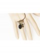 Retro Gothic Fashion Black Silk Cloth Gemstone Butterfly Design Female Band Ring Bracelet
