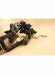 Retro Gothic Fashion Black Silk Cloth Gemstone Butterfly Design Female Band Ring Bracelet
