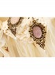 Fashion Elegant Fairy Pink Gemstone Bronze Pattern Retro Female Earrings