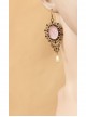 Fashion Elegant Fairy Pink Gemstone Bronze Pattern Retro Female Earrings