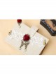 Retro Fashion Personality Red Rose Flower White Lace Female With Ring Bracelet