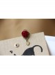 Retro Fashion Personality Red Rose Flower White Lace Female With Ring Bracelet