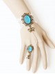 Romantic Love Sea Retro Fashion Bow Sapphire White Lace Bow Bunny Female With Ring Bracelet