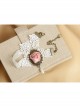 Retro Fashion Pink Rose Flower White Lace Flower Pearl Personality Handmade Creative Female Anklet