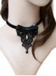 Gothic Retro Fashion Personality Black Lace Drop Pearl Sequin Bow Female Choker