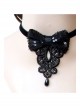 Gothic Retro Fashion Personality Black Lace Drop Pearl Sequin Bow Female Choker