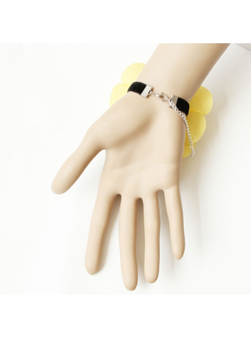Fashion Yellow Bow Bride Pink Rose Flower Retro Female Bracelet