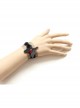 Retro Fashion Gothic Black Lace Butterfly Tassel Ruby Sweet Female Bracelet