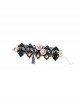 Punk Handmade Retro Gothic Black Lace Tassel Golden Skull Female Bracelet