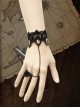 Creative Fashion Gothic Black Rose Flower Lace Tea Color Diamond Retro Female Band Ring Bracelet
