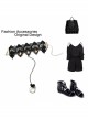 Creative Fashion Gothic Black Rose Flower Lace Tea Color Diamond Retro Female Band Ring Bracelet