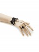 Creative Fashion Gothic Black Rose Flower Lace Tea Color Diamond Retro Female Band Ring Bracelet