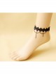 Fashion Personality Simple Gothic Black Lace Flower Tassel Female Anklet