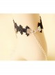 Fashion Personality Simple Gothic Black Lace Flower Tassel Female Anklet