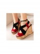 Gothic Fashion Retro Personality Black Lace Flower Tassel Ruby Female Anklet