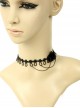 Fashion Retro Gothic Personality Black Lace Flower Tassel Female Choker