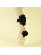 Handmade Fashion Retro Gothic Black Big Flower Tassel Female With Ring Bracelet
