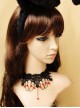 Vampire Gothic Retro Fashion Black Lace Tassel Red Crystal Female Choker