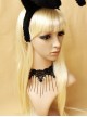Retro Gothic Fashion Personality Black Lace Flower Tassel Female Choker