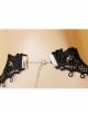 Fashion Personality Gothic Black Lace Flower Tassel Retro Female Short Necklace
