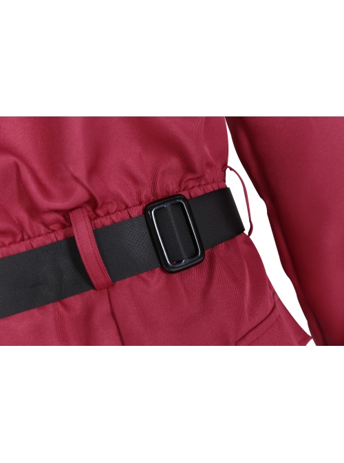 TV Drama Squid Game Soldiers Red One-piece Garment Halloween Cosplay Costume Full Set Without Mask