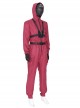 TV Drama Squid Game Soldiers Red One-piece Garment Halloween Cosplay Costume Full Set Without Mask