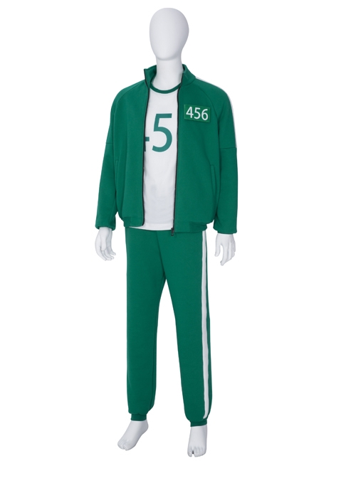 TV Drama Squid Game Contestant 456 Green Prisoner's Garb Halloween Cosplay Costume Full Set