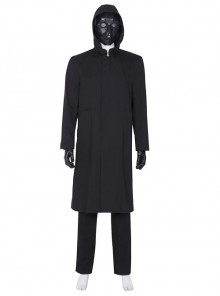 TV Drama Squid Game Black Mask Man Black Suit Halloween Cosplay Costume Full Set Without Mask
