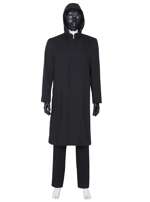 TV Drama Squid Game Black Mask Man Black Suit Halloween Cosplay Costume Full Set Without Mask