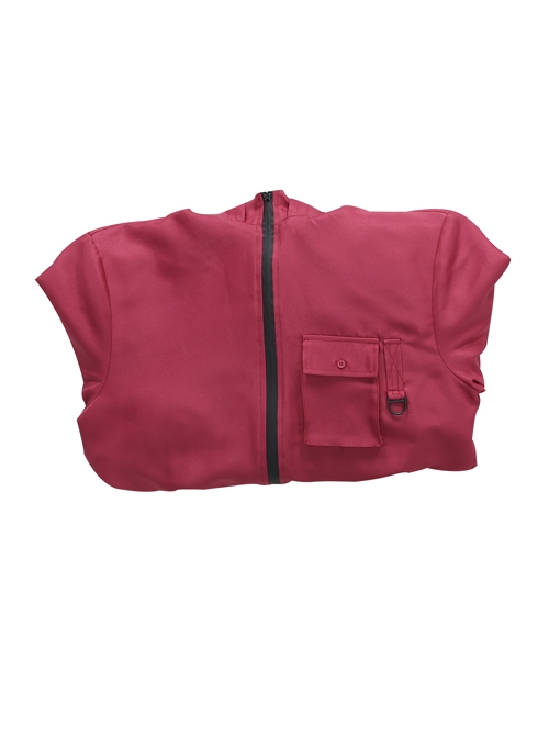 TV Drama Squid Game Triangle Mask Soldiers Halloween Cosplay Costume Red One-piece Garment