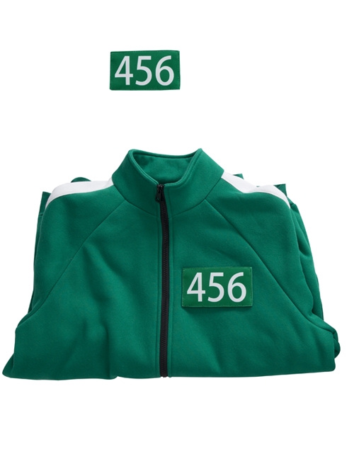 TV Drama Squid Game Contestant 456 Green Prisoner's Garb Halloween Cosplay Costume Green Jacket