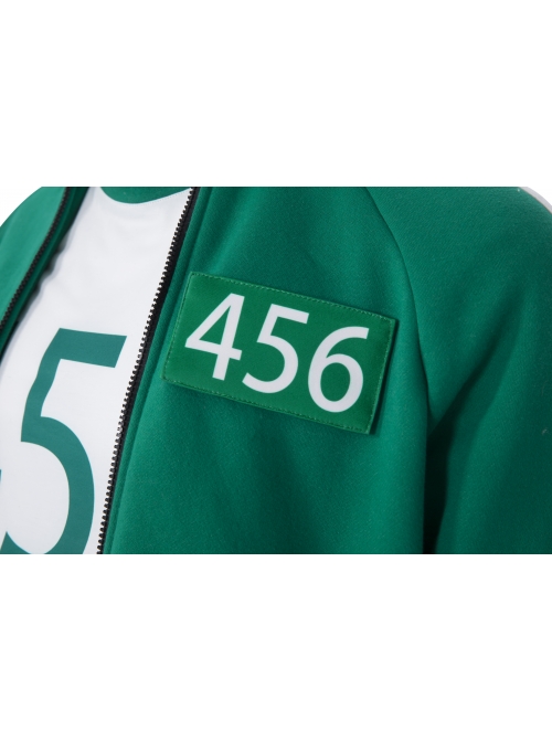 TV Drama Squid Game Contestant 456 Green Prisoner's Garb Halloween Cosplay Costume Green Jacket