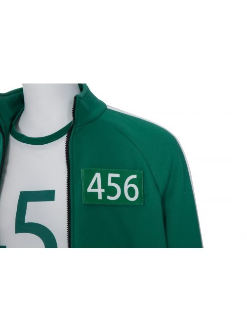 TV Drama Squid Game Contestant 456 Green Prisoner's Garb Halloween Cosplay Costume Green Jacket