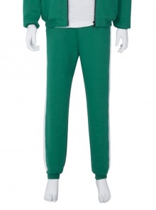 TV Drama Squid Game Contestant 456 Green Prisoner's Garb Halloween Cosplay Costume Green Pants