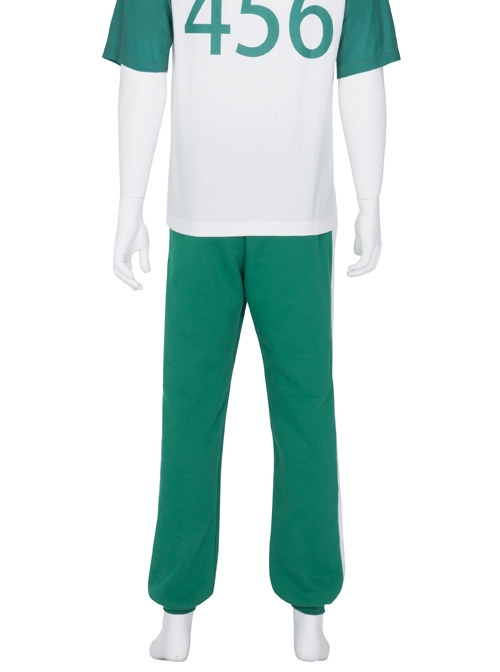 TV Drama Squid Game Contestant 456 Green Prisoner's Garb Halloween Cosplay Costume Green Pants