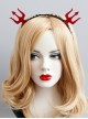 Fashion Retro Red Devil Fork Black Lace Party Adult Amusement Park Attractions Halloween Headband