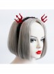 Fashion Retro Red Devil Fork Black Lace Party Adult Amusement Park Attractions Halloween Headband