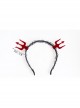Fashion Retro Red Devil Fork Black Lace Party Adult Amusement Park Attractions Halloween Headband