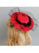 Black Web Yarn Spider Rose Flower Halloween Makeup Party Creative Vampire Retro Fashion Red Hat