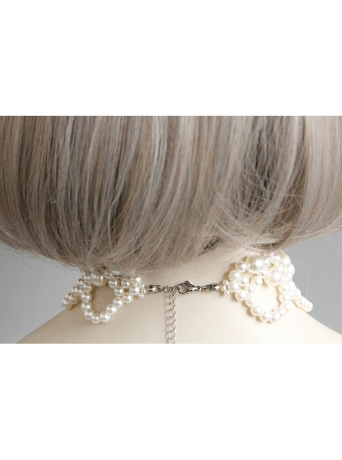Retro Baroque Fashion Simple White Pearl Female Short Necklace